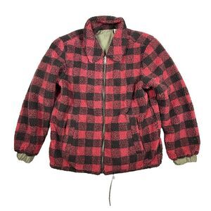UGG buffalo plaid sherpa reversible jacket medium‎ red black